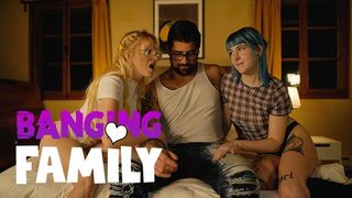 Banging Family - 2 Alt Stepsisters Share a Huge Cock