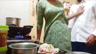 Indian hot wife got fucked while cooking in kitchen