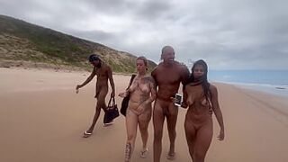 I had an orgy on the nudist beach with my hot friends and I even recorded it