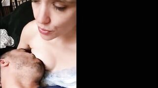 Wife gets double orgasm from breastfeeding her husband!