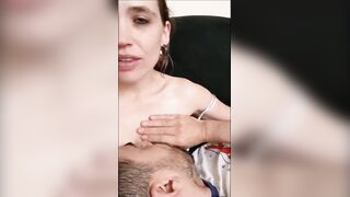 Wife gets double orgasm from breastfeeding her husband!