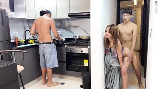 Stepson manages to share a bed with his stepmother and fulfills his fantasy without being seen.