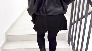 Goth girl teases her in the hallway! SHE ASKS FOR ANAL!