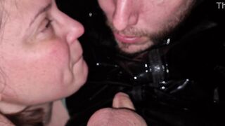 Auto Fellatio self suck with pee on both