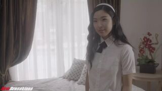 Asian Schoolgirl Elle Lee Couldn't Wait to Be Touched by Him