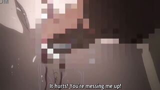 Hentai brunette tied up and fucked by pervs
